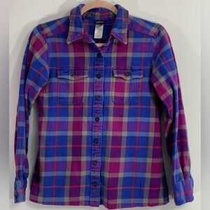 Patagonia Blue and Purple Plaid Button-Down Shirt